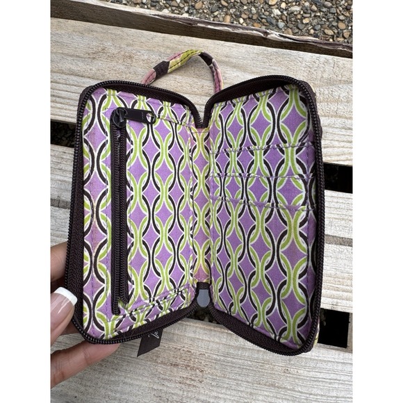 Vera Bradley All in One ID Wristlet‎ Zip Wallet Purple Punch 5.5 x 3.5 - Picture 5 of 5